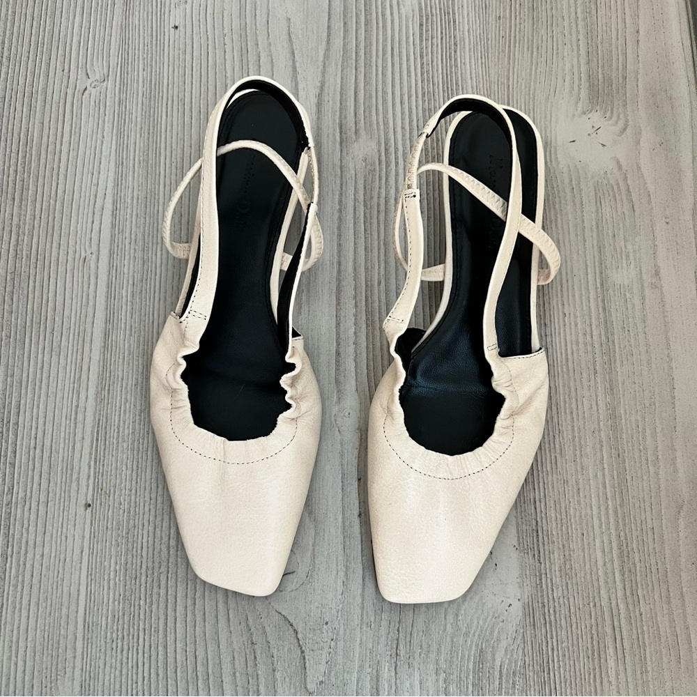 Massimo Dutti Cream Slingback Flats